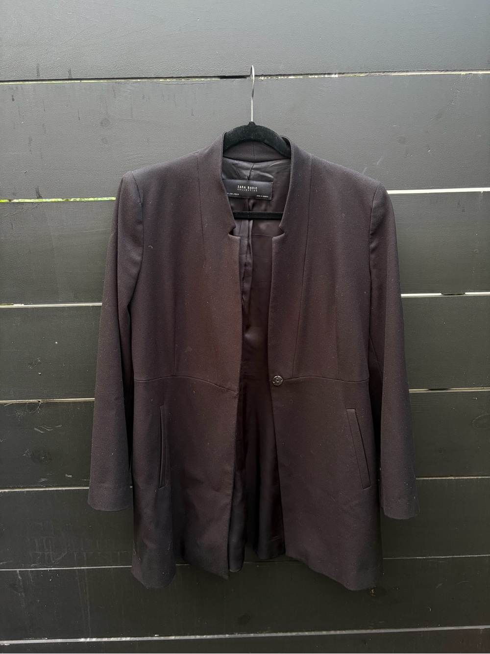 Zara Basic Collection Black Longline Blazer Jacket